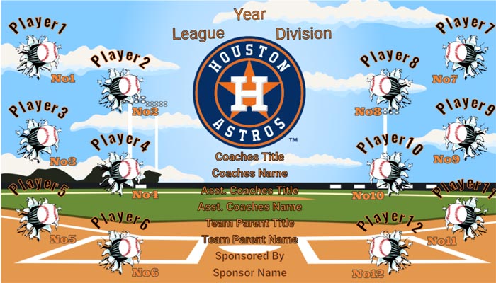 Astros Design Your Own Team Baseball Banner , Los Angeles Astros Banners